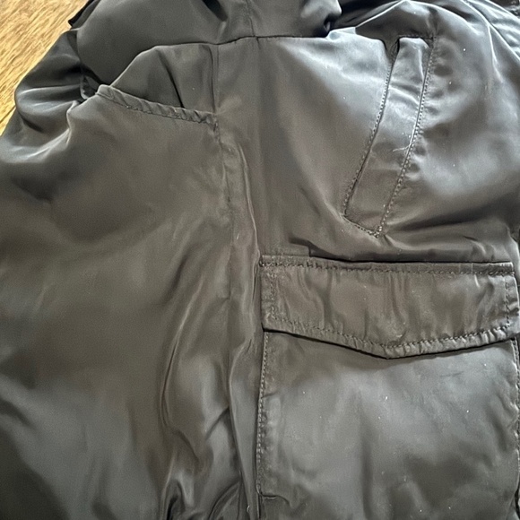 Roots duck down & feather filled bomber jacket with hood black size XS - Picture 9 of 15